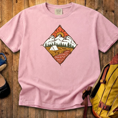Camping Illustration Cotton T-Shirt