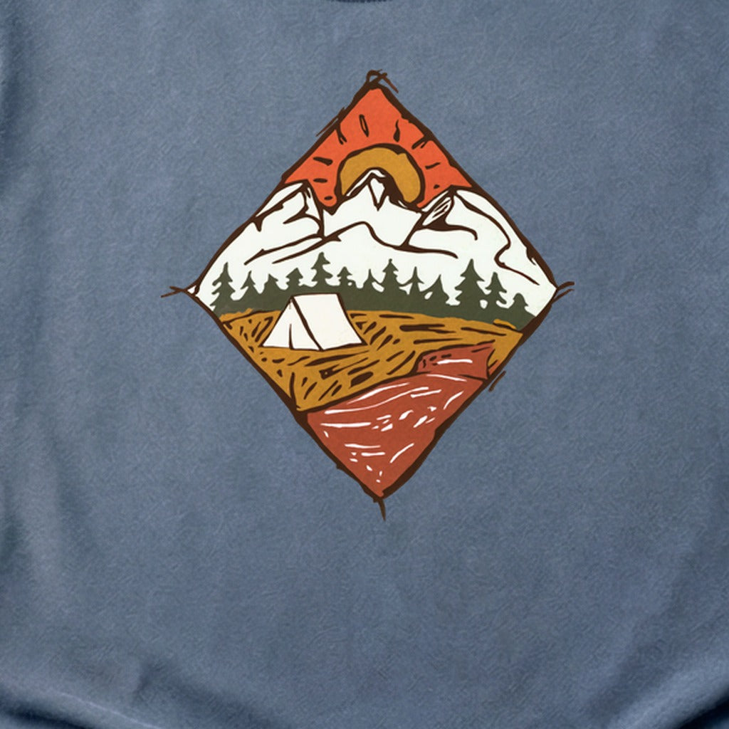 Camping Illustration Cotton T-Shirt