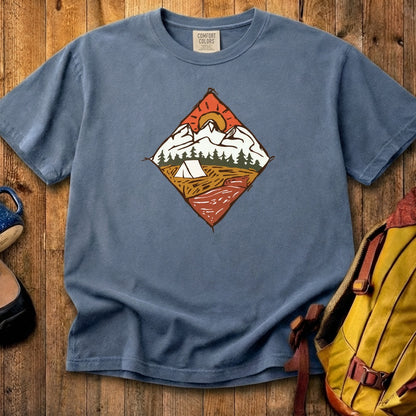 Camping Illustration Cotton T-Shirt
