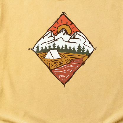 Camping Illustration Cotton T-Shirt