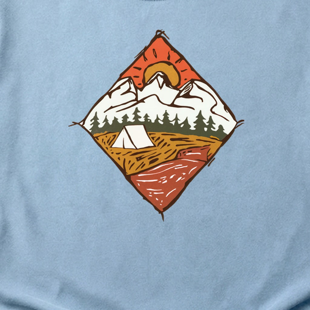 Camping Illustration Cotton T-Shirt