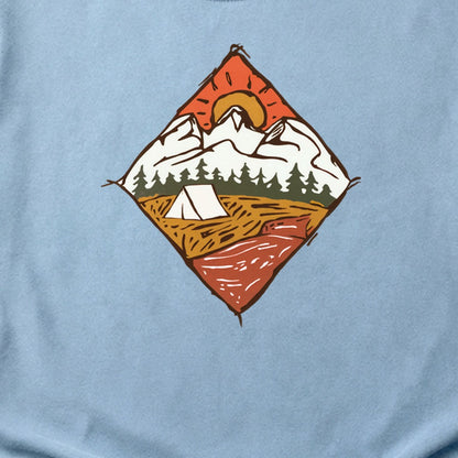 Camping Illustration Cotton T-Shirt