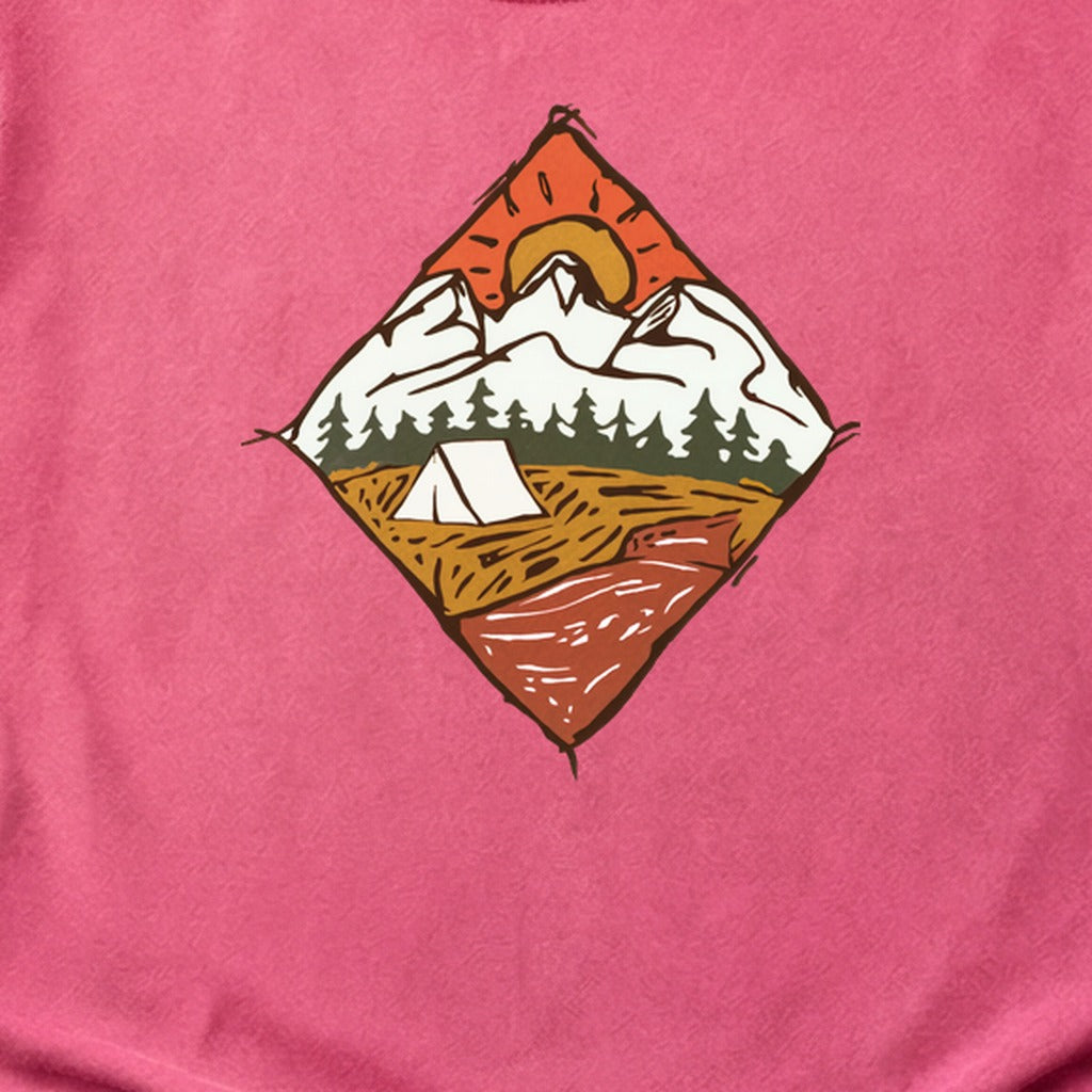 Camping Illustration Cotton T-Shirt