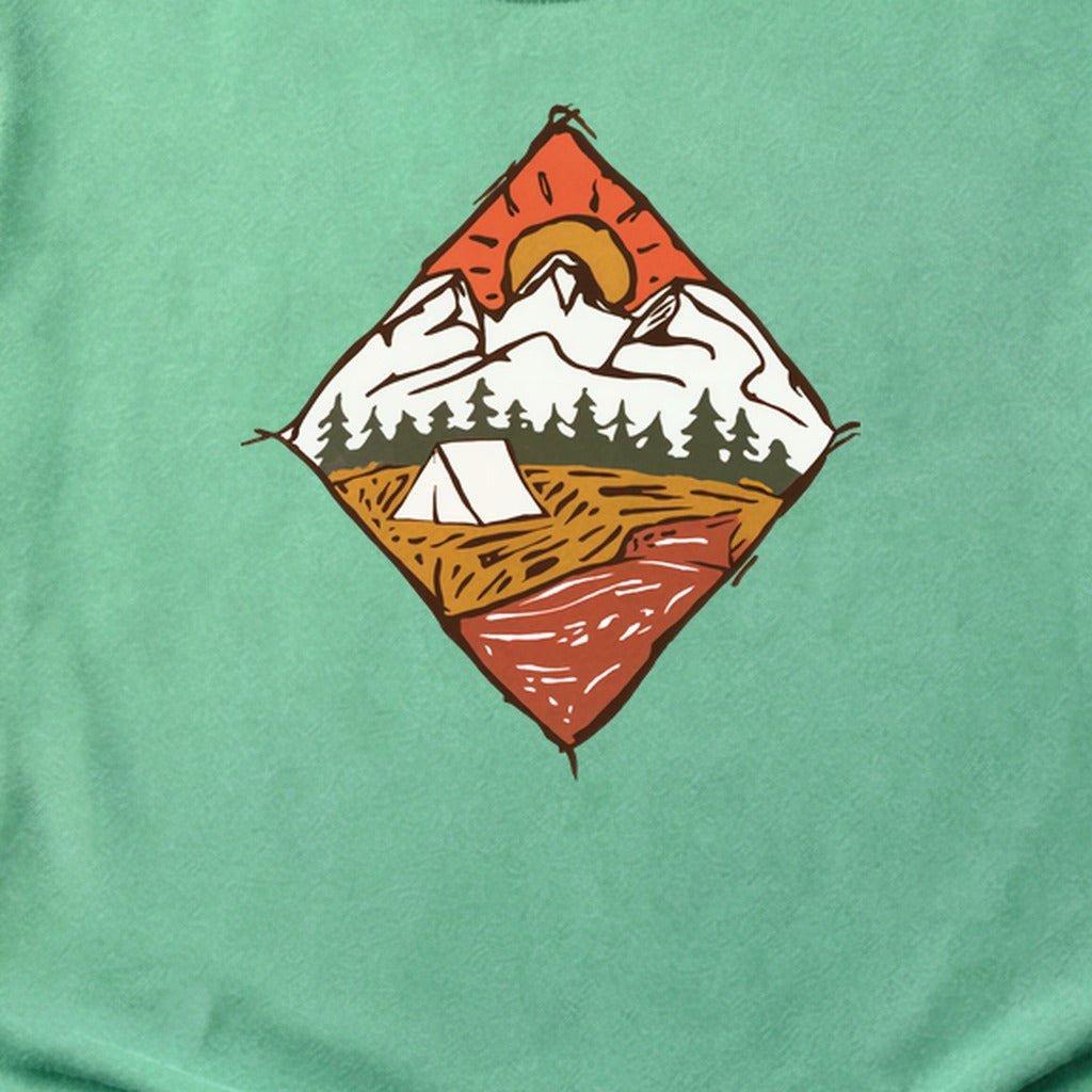 Camping Illustration Cotton T-Shirt