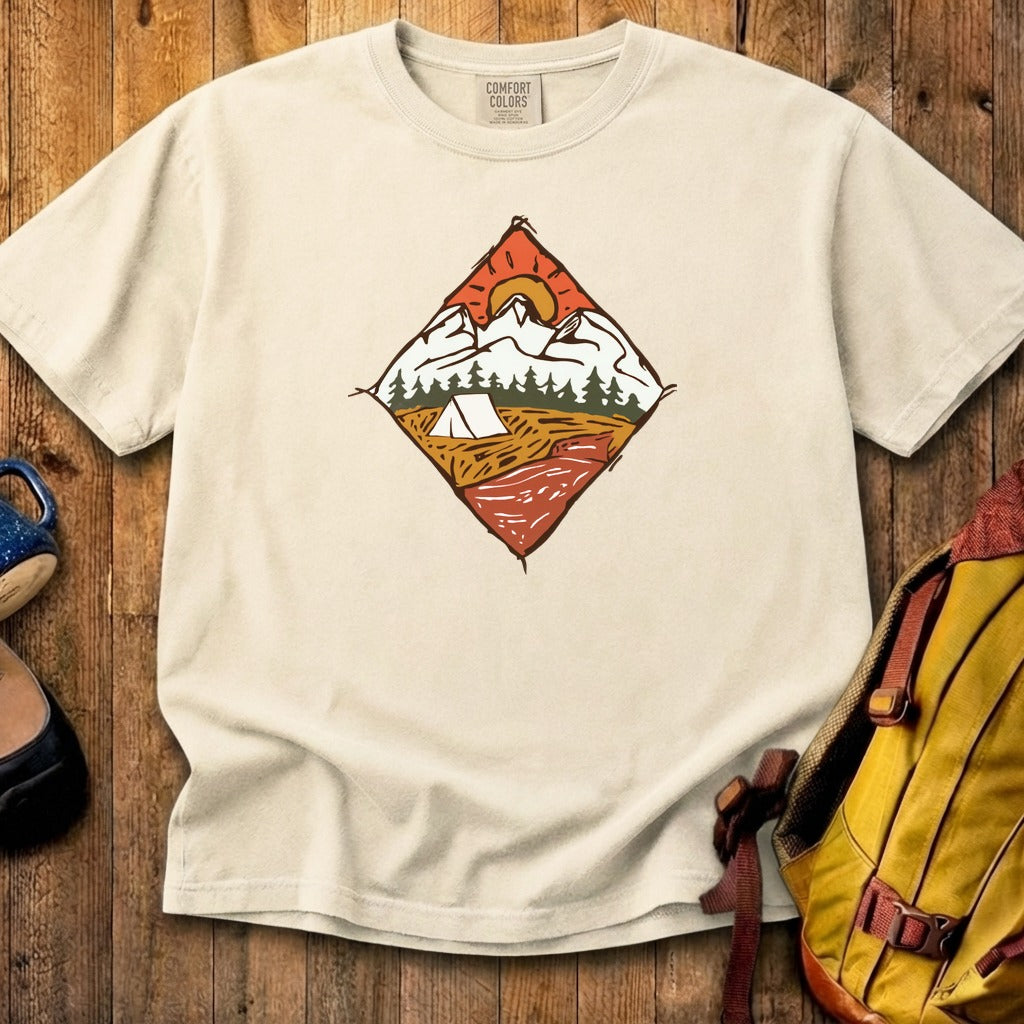 Camping Illustration Cotton T-Shirt