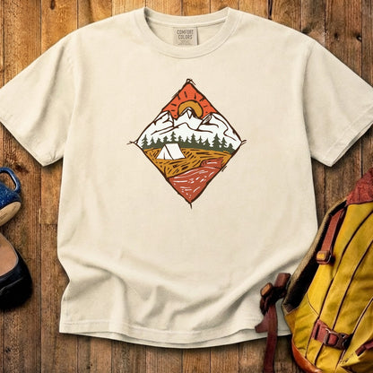 Camping Illustration Cotton T-Shirt