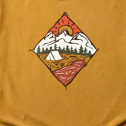 Camping Illustration Cotton T-Shirt