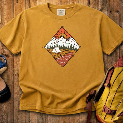 Camping Illustration Cotton T-Shirt