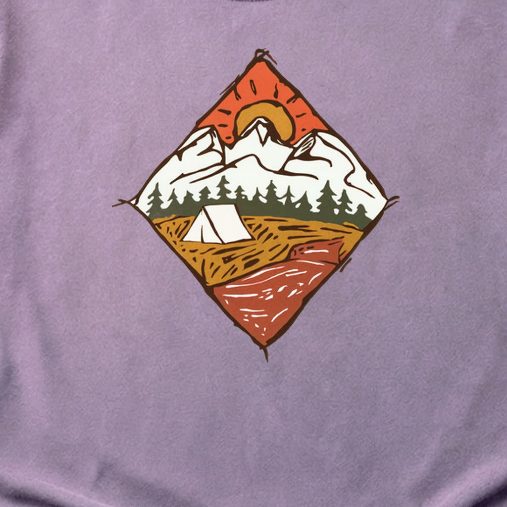 Camping Illustration Cotton T-Shirt