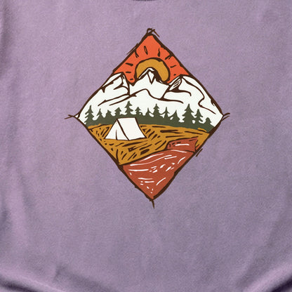 Camping Illustration Cotton T-Shirt