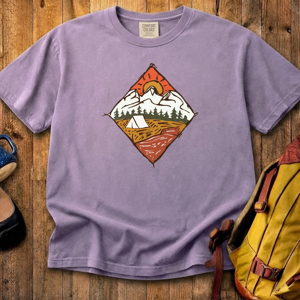 Camping Illustration Cotton T-Shirt