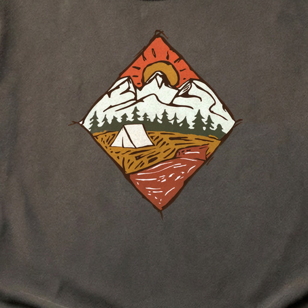 Camping Illustration Cotton T-Shirt