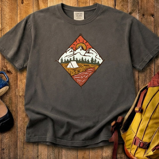 Camping Illustration Cotton T-Shirt
