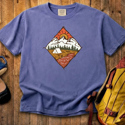 Camping Illustration Cotton T-Shirt