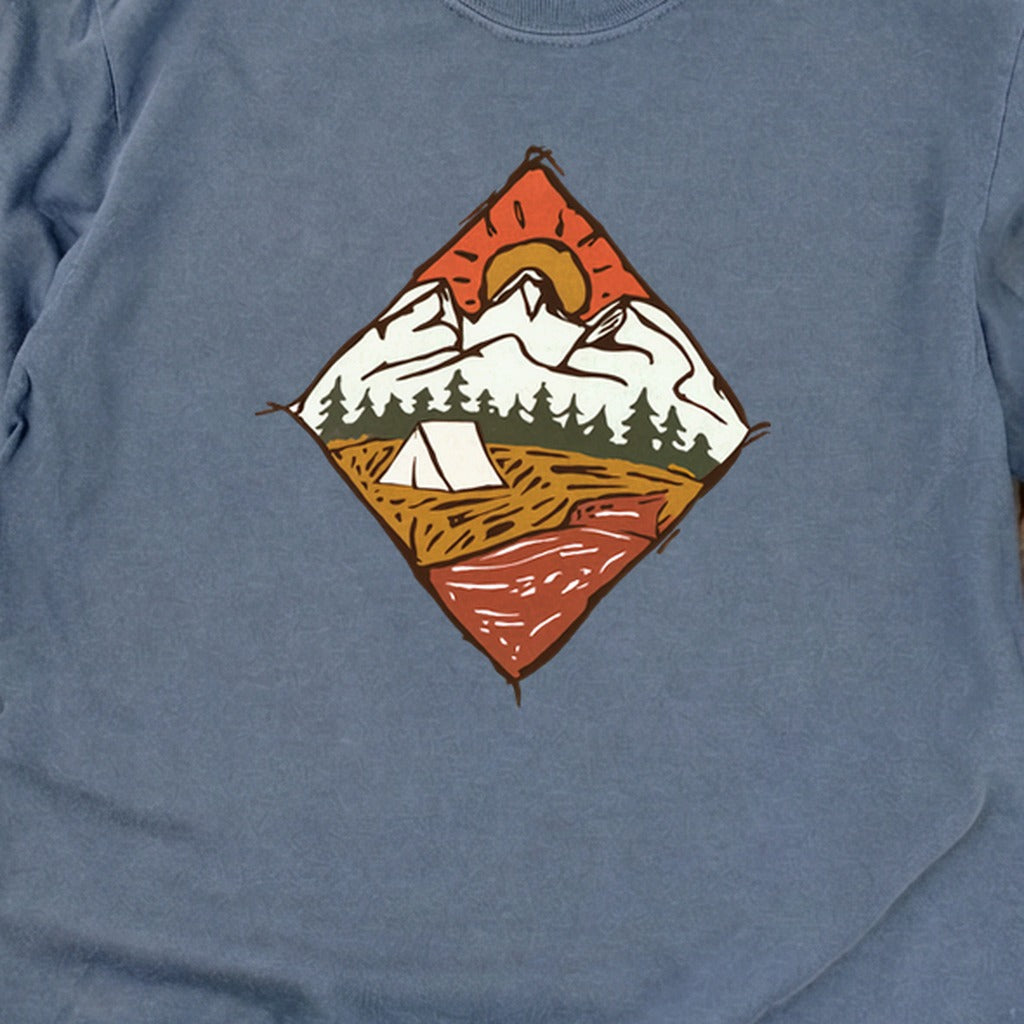 Camping Illustration Cotton Long Sleeve