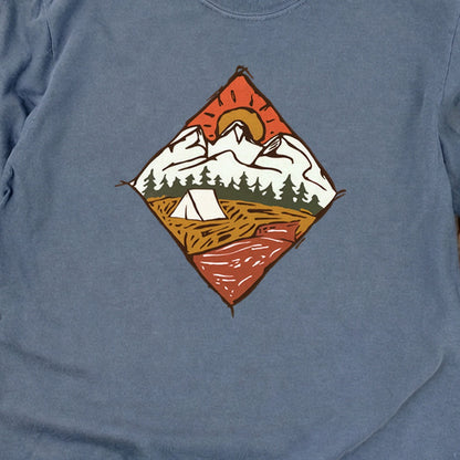 Camping Illustration Cotton Long Sleeve