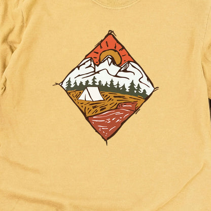 Camping Illustration Cotton Long Sleeve