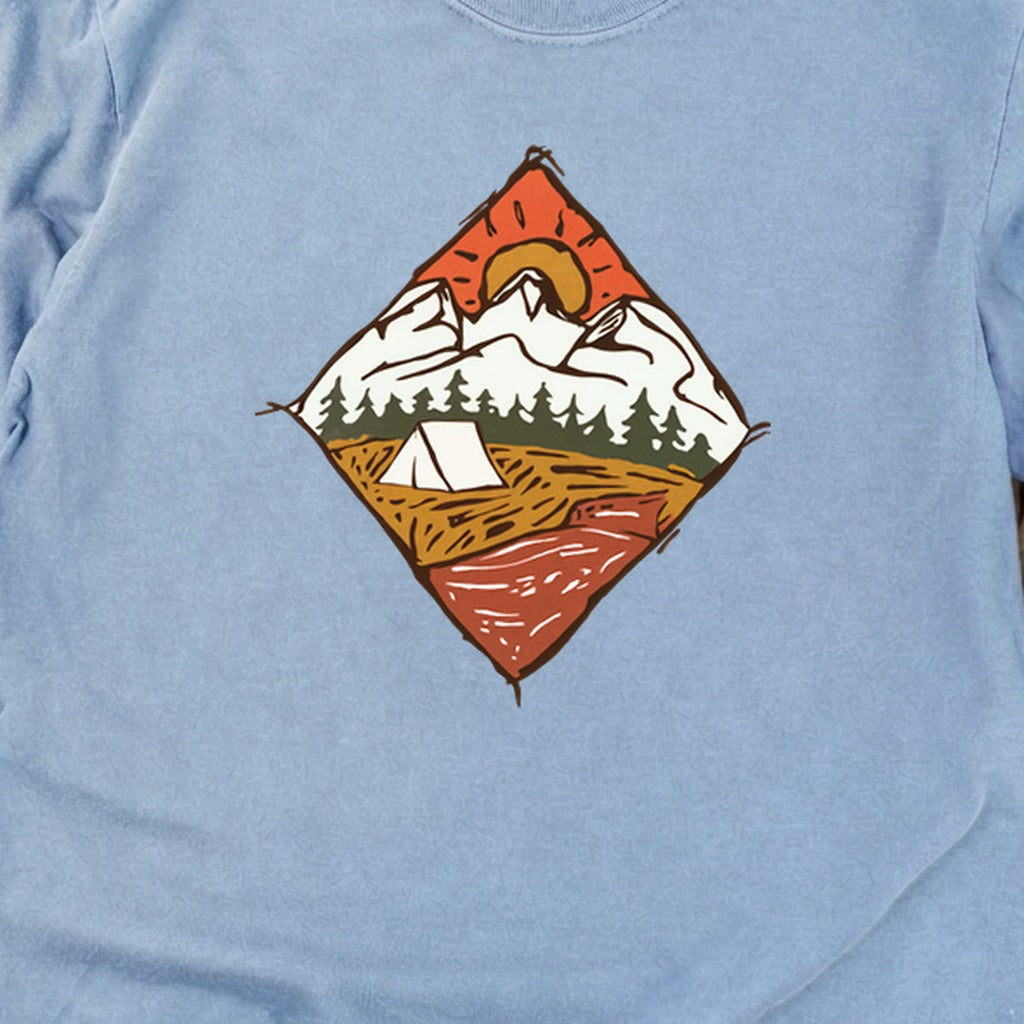 Camping Illustration Cotton Long Sleeve