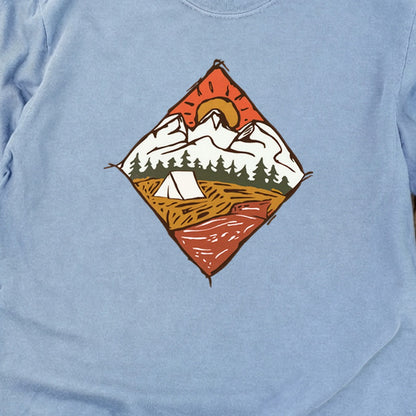 Camping Illustration Cotton Long Sleeve
