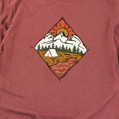 Camping Illustration Cotton Long Sleeve