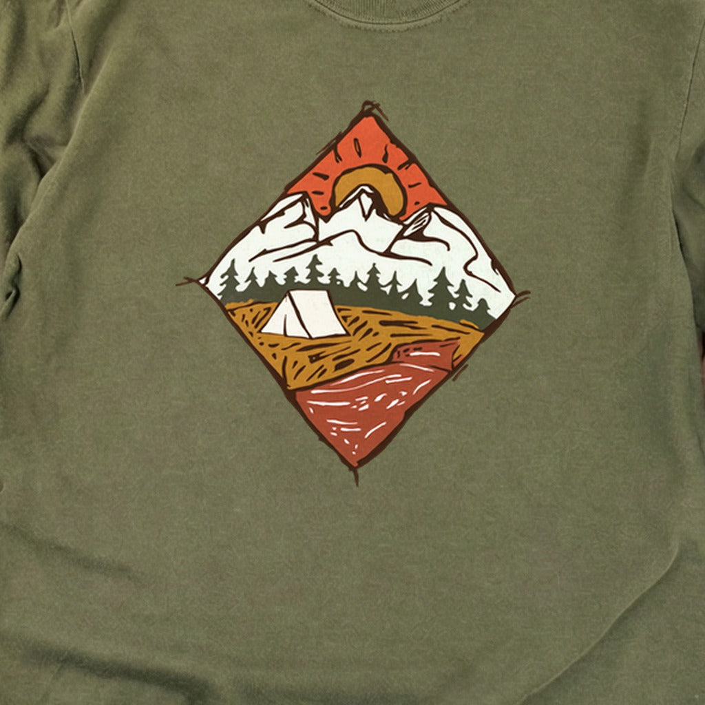 Camping Illustration Cotton Long Sleeve