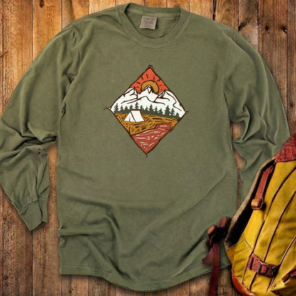 Camping Illustration Cotton Long Sleeve