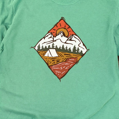Camping Illustration Cotton Long Sleeve