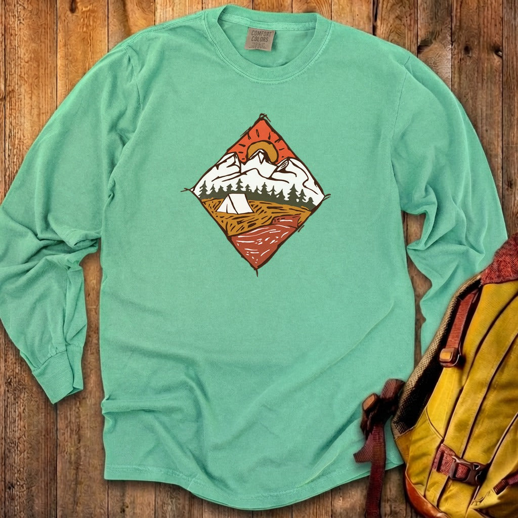 Camping Illustration Cotton Long Sleeve