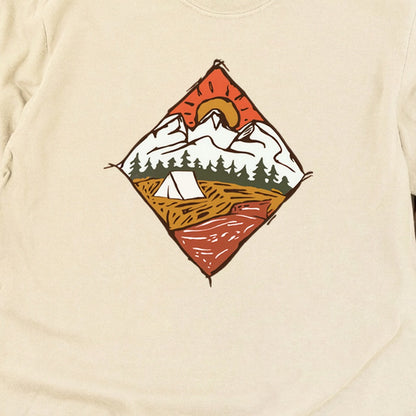 Camping Illustration Cotton Long Sleeve
