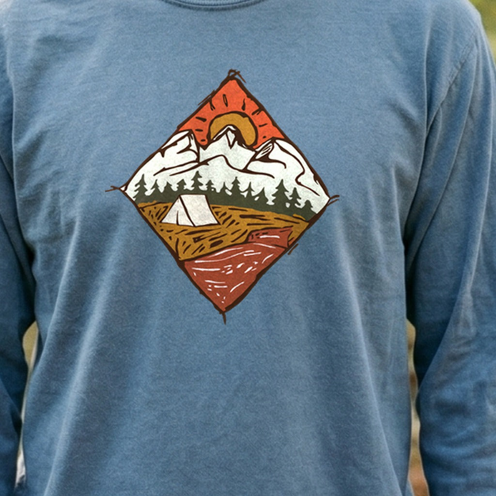 Camping Illustration Cotton Long Sleeve