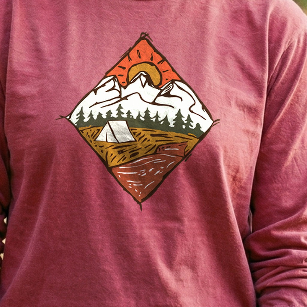 Camping Illustration Cotton Long Sleeve