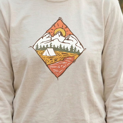 Camping Illustration Cotton Long Sleeve