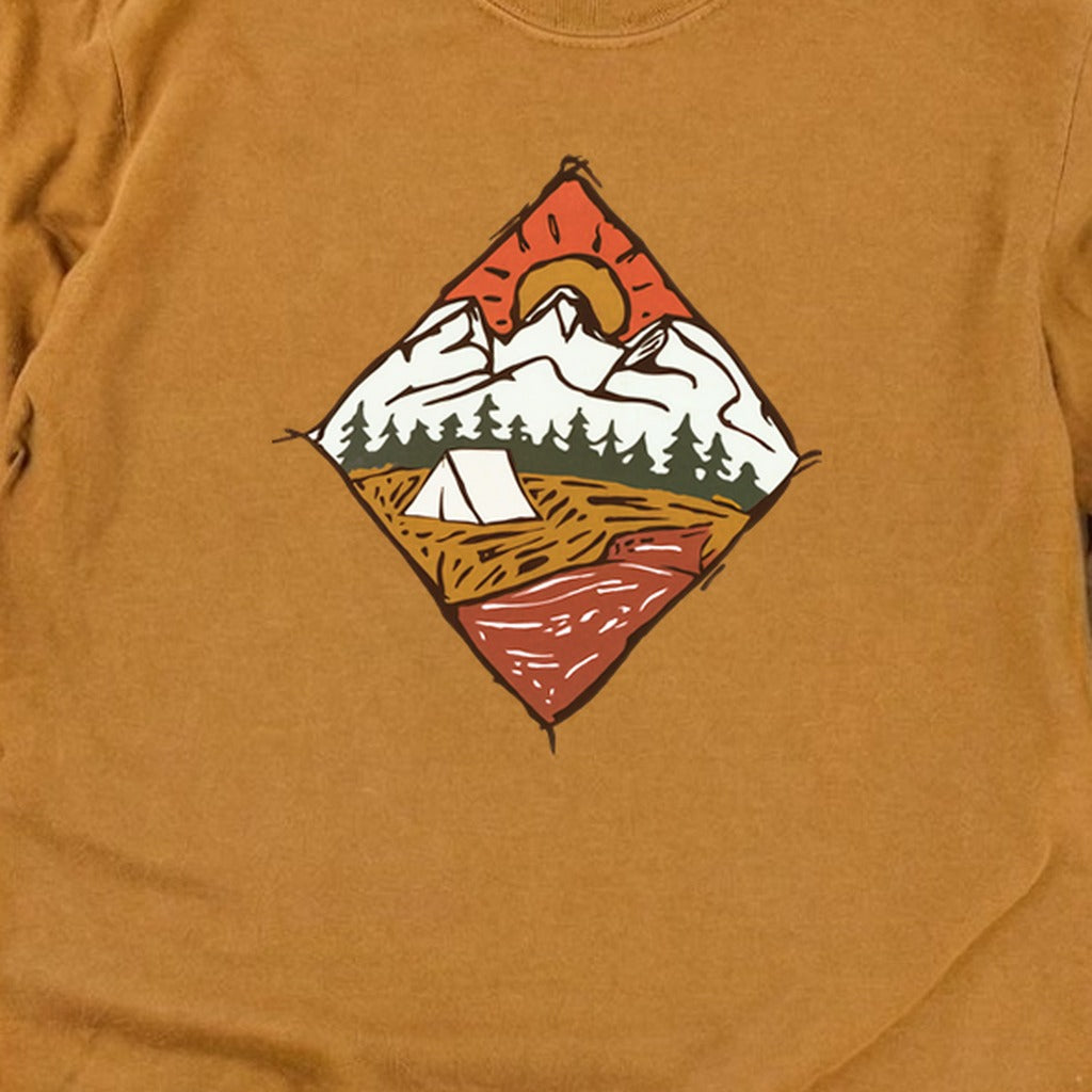 Camping Illustration Cotton Long Sleeve
