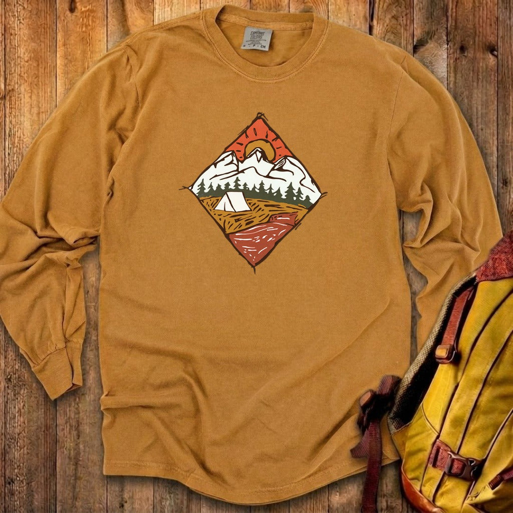 Camping Illustration Cotton Long Sleeve