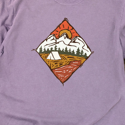 Camping Illustration Cotton Long Sleeve