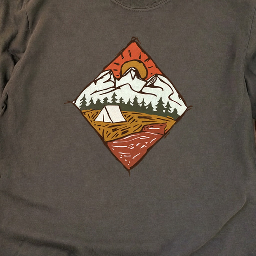 Camping Illustration Cotton Long Sleeve