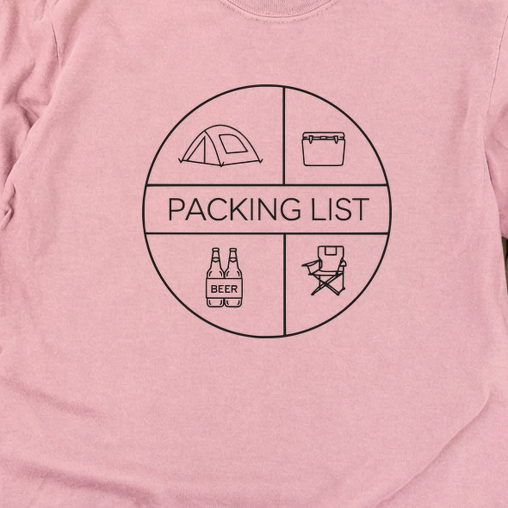 Camping Packing List Cotton Long Sleeve