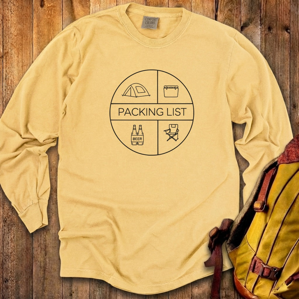 Camping Packing List Cotton Long Sleeve