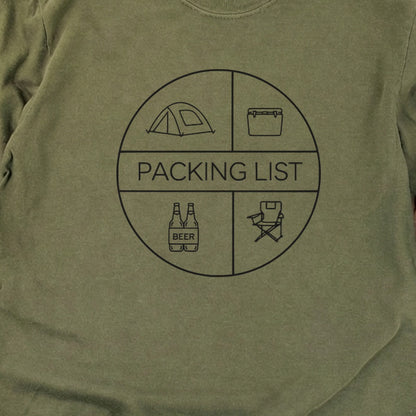 Camping Packing List Cotton Long Sleeve
