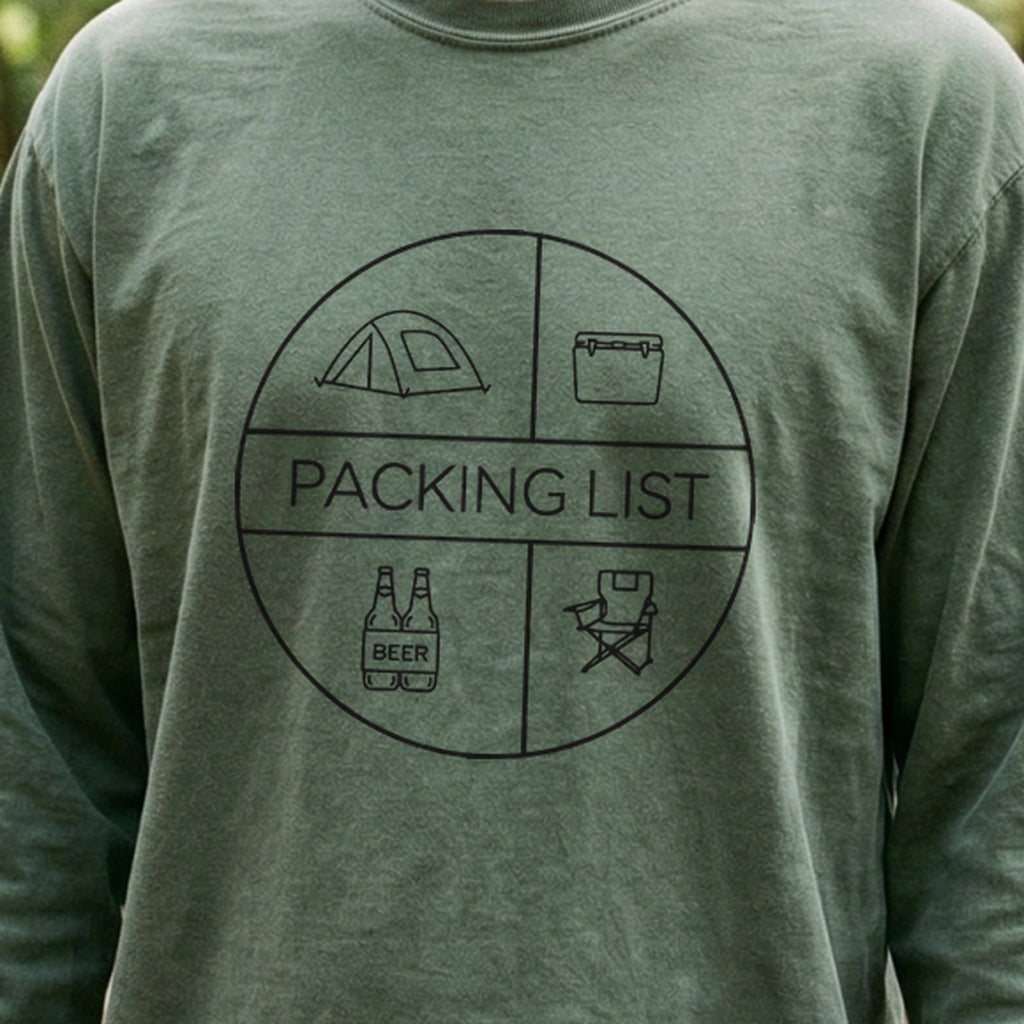 Camping Packing List Cotton Long Sleeve