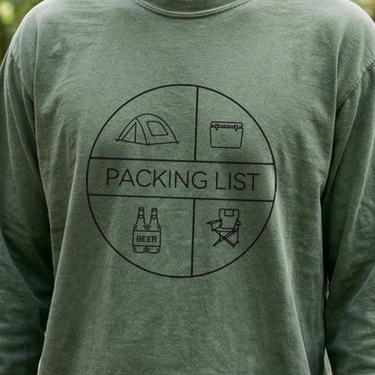 Camping Packing List Cotton Long Sleeve