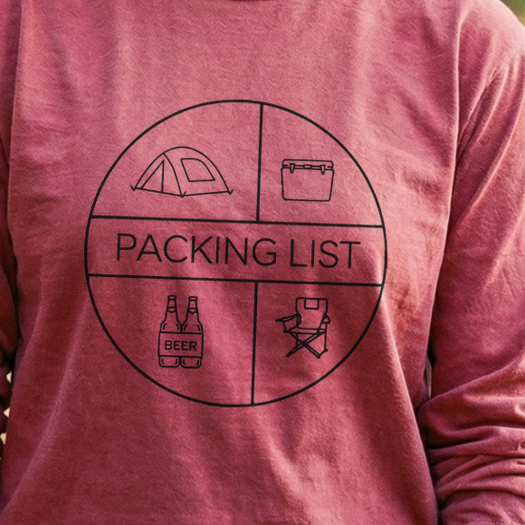 Camping Packing List Cotton Long Sleeve