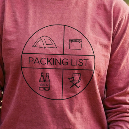 Camping Packing List Cotton Long Sleeve