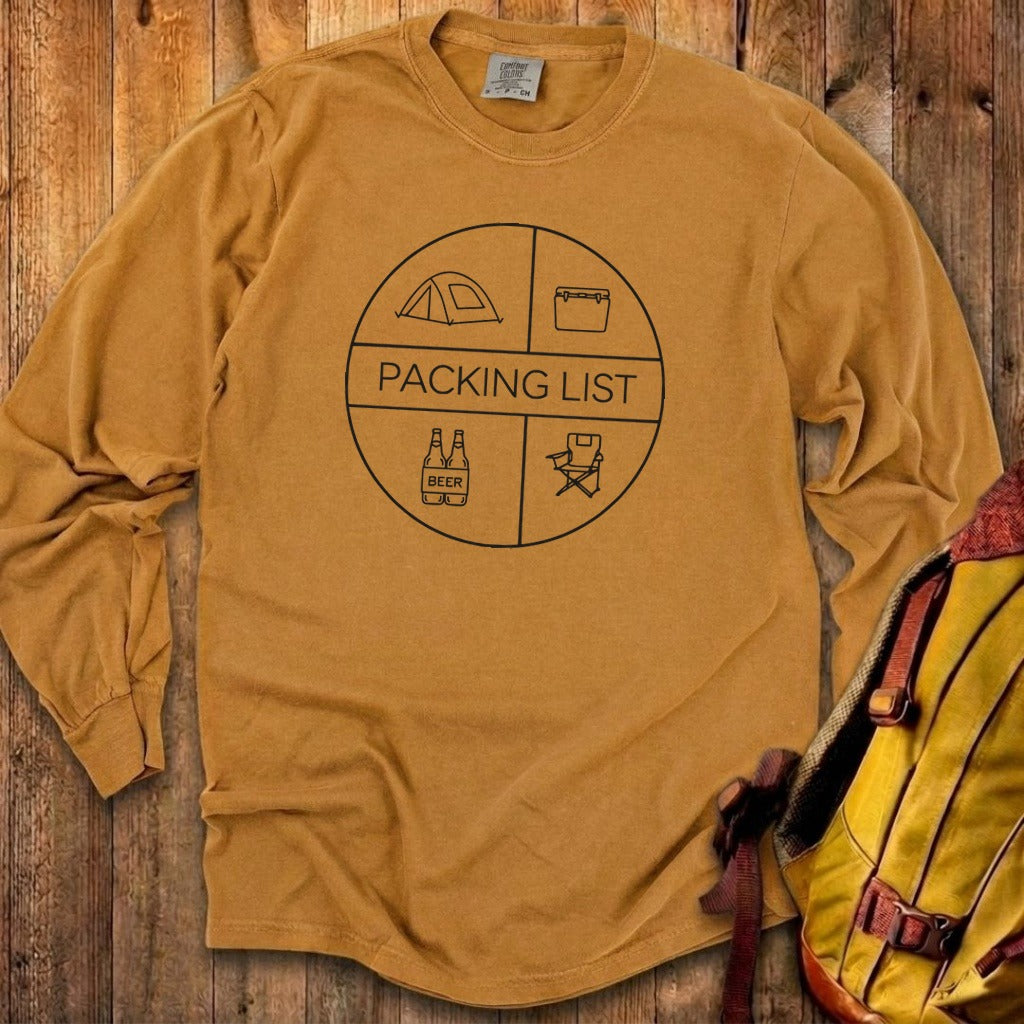 Camping Packing List Cotton Long Sleeve