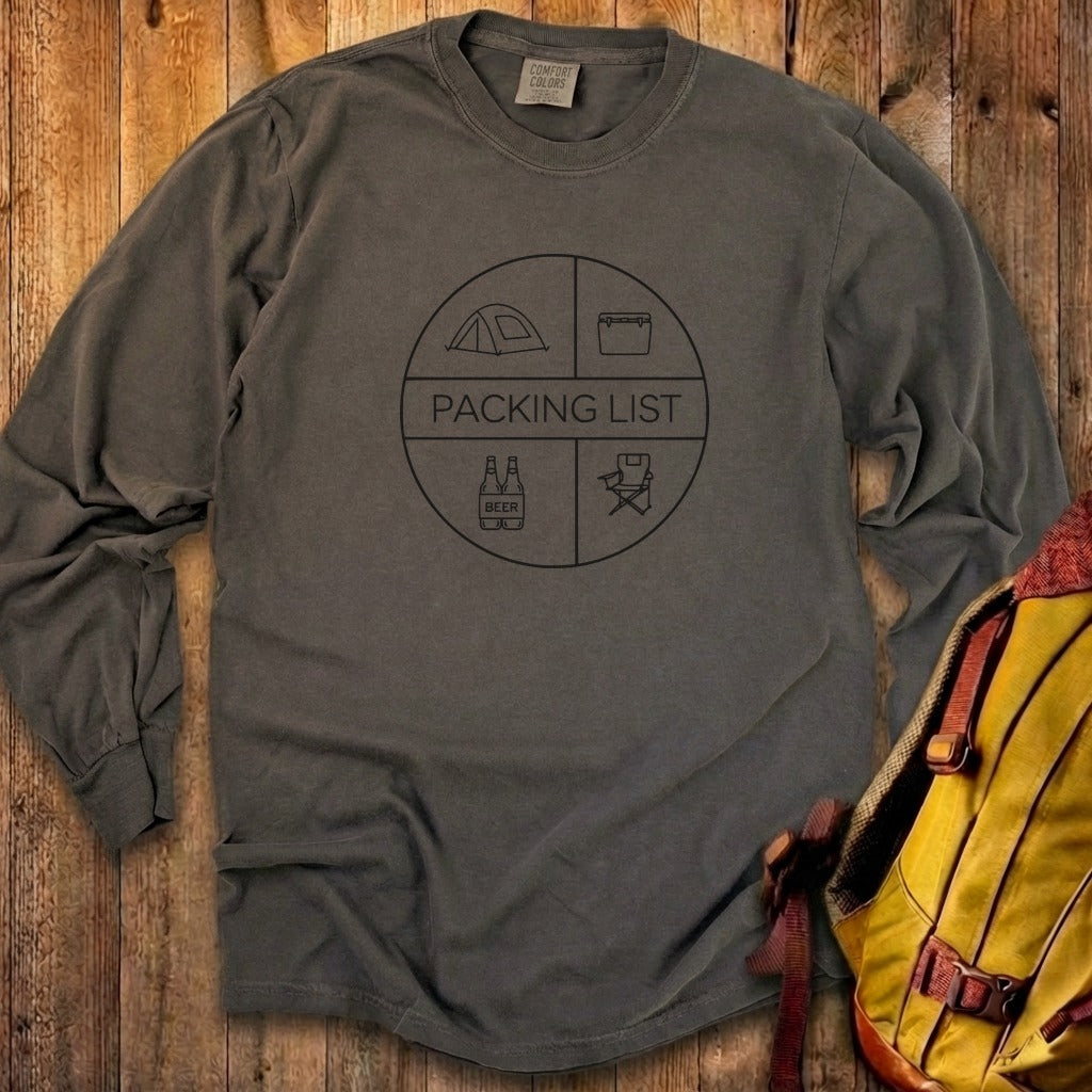 Camping Packing List Cotton Long Sleeve