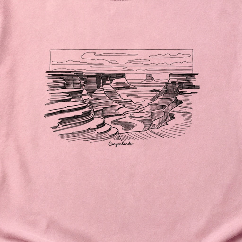 Canyonlands Line Drawing Cotton T-Shirt