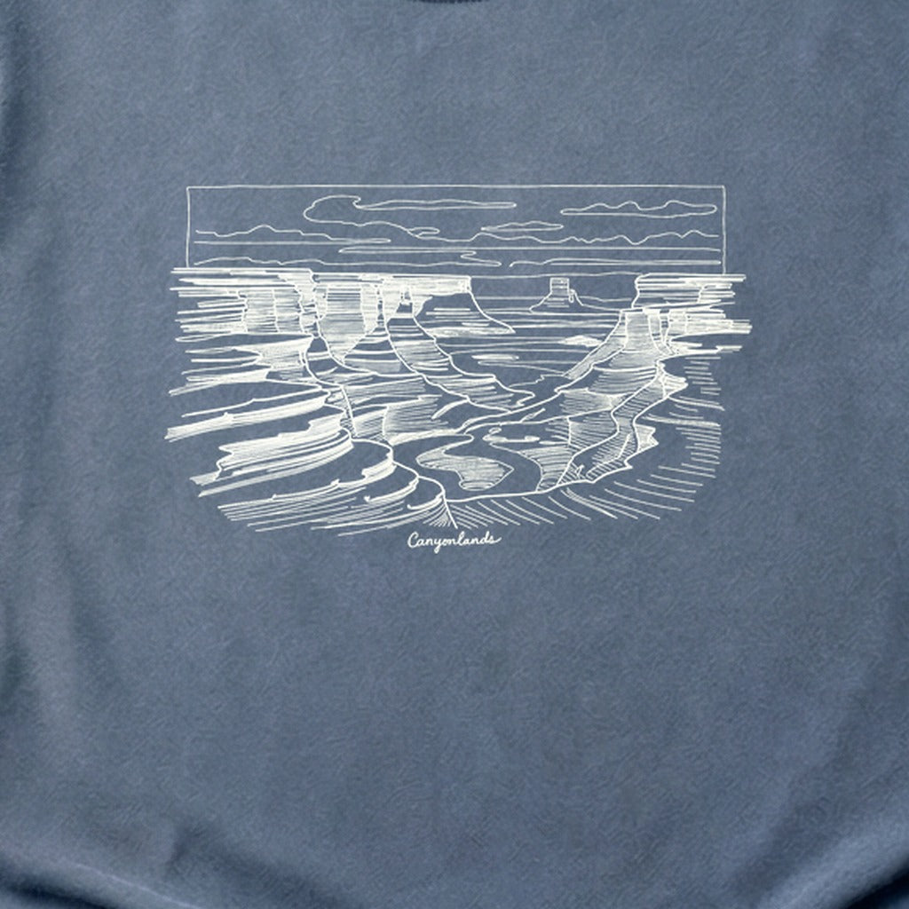 Canyonlands Line Drawing Cotton T-Shirt