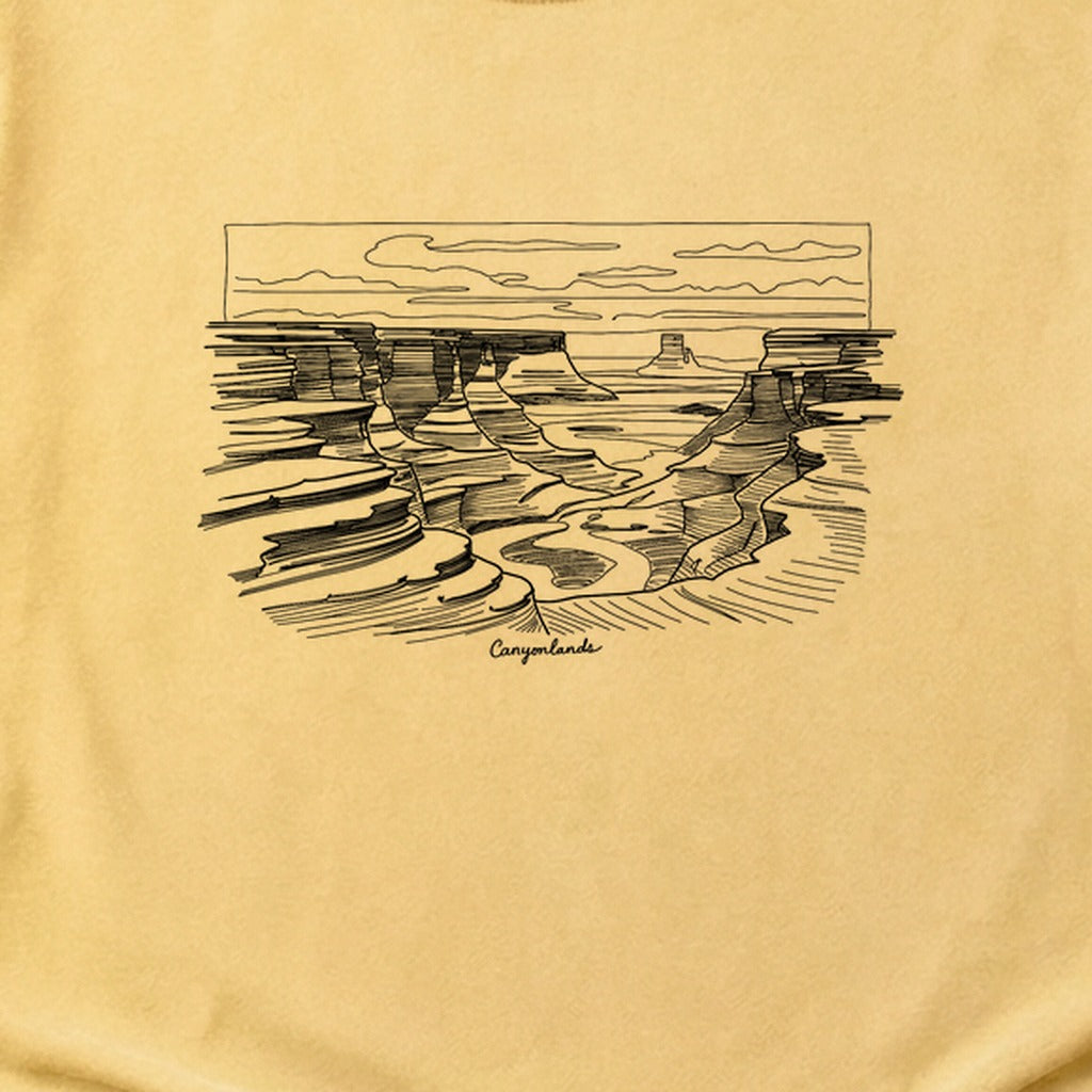 Canyonlands Line Drawing Cotton T-Shirt