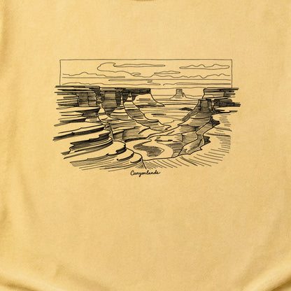 Canyonlands Line Drawing Cotton T-Shirt