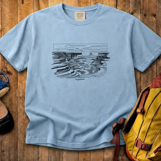 Canyonlands Line Drawing Cotton T-Shirt